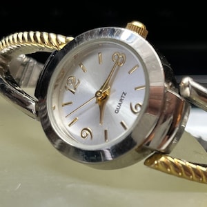 Golden bracelet watch, dainty detail, gift for her
