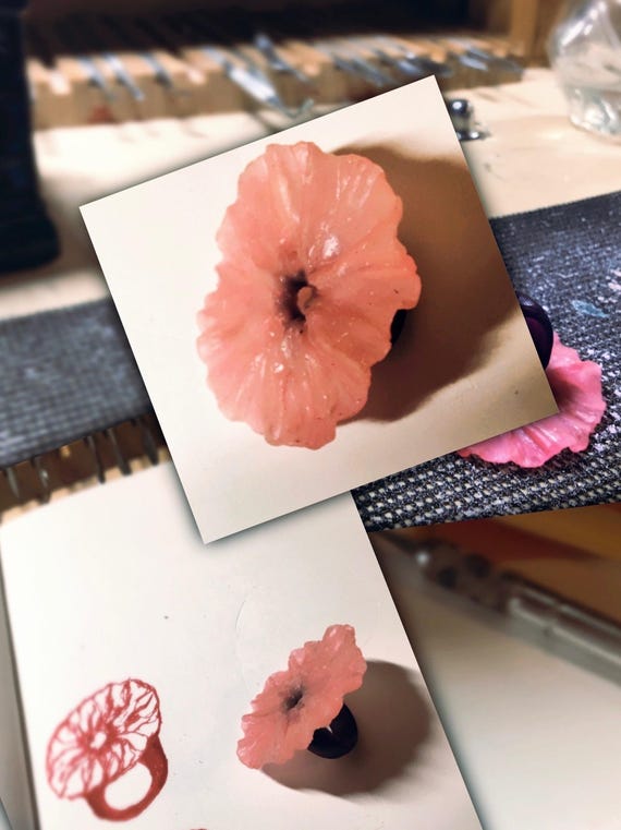 Bold Botanical Statement Ring – Cast Copper with … - image 9