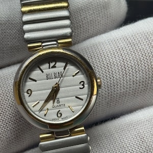 Montre vintage Bill Blass - Bracelet extensible bicolore - 5,5 pouces