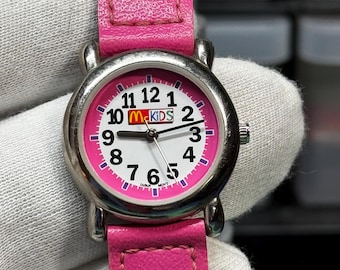 Vintage McKids McDonald's Watch, Pink Purple 90s Quartz Small Wrist