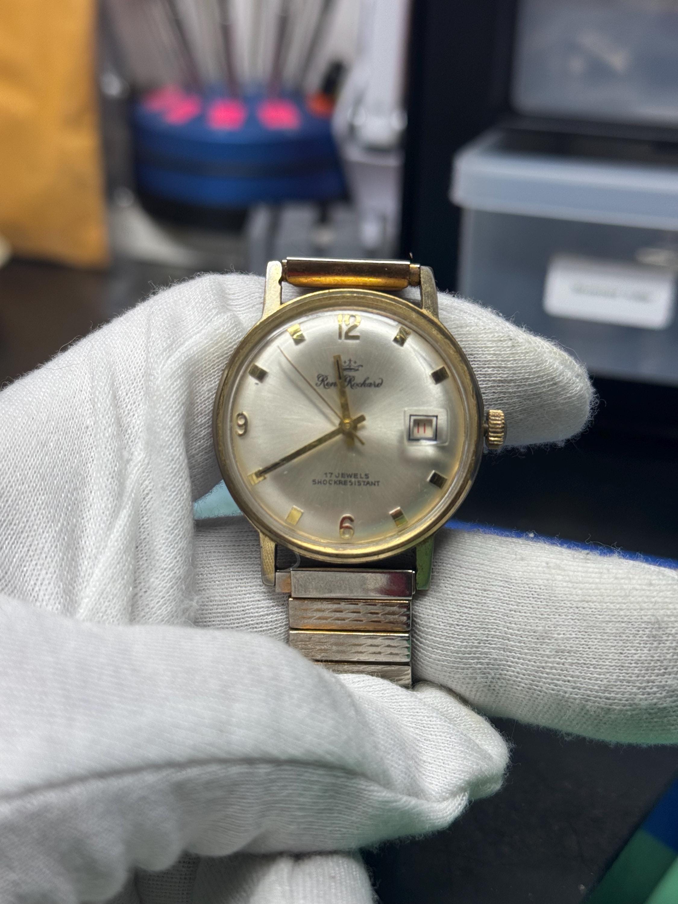 Vintage Working Rene Rochard 21 Jewel Diver Watch With Box San Francisco Home Decor & Estate Collections by  main image 2