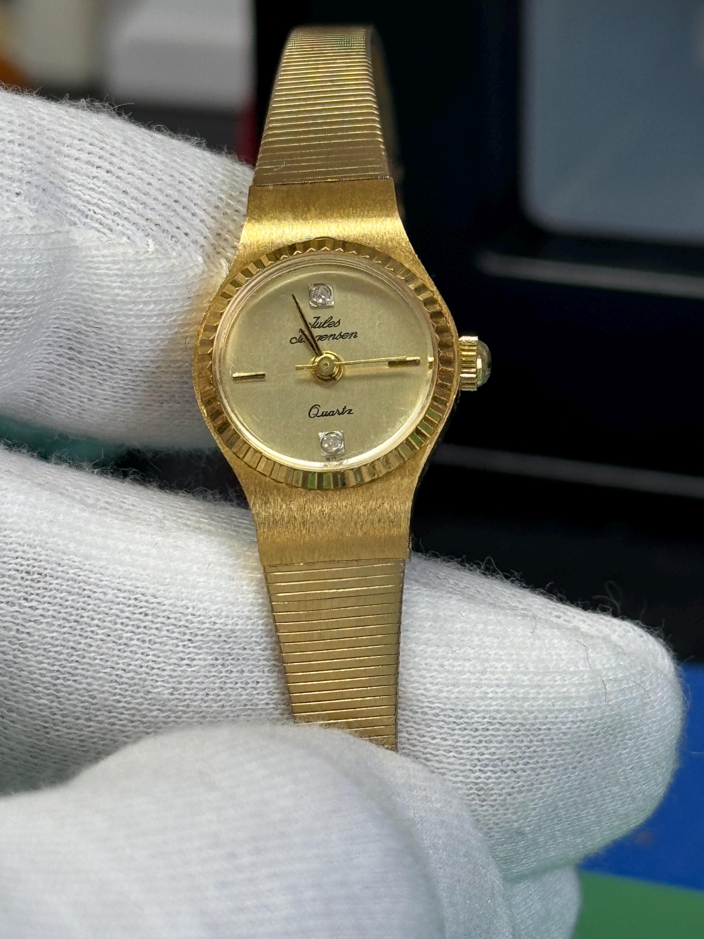 Jules Jürgensen Gold-Tone Diamond-Accented Quartz Watch (New w/ Tags) Sold out ❌ Stunning vintage ladies main image 3