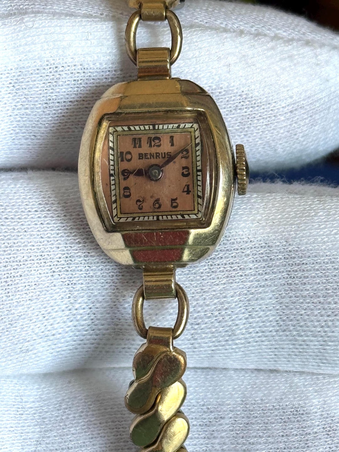 Vintage Benrus Ladies Cocktail Watch: 10K Rolled Gold, Rust Dial, 1940s ...