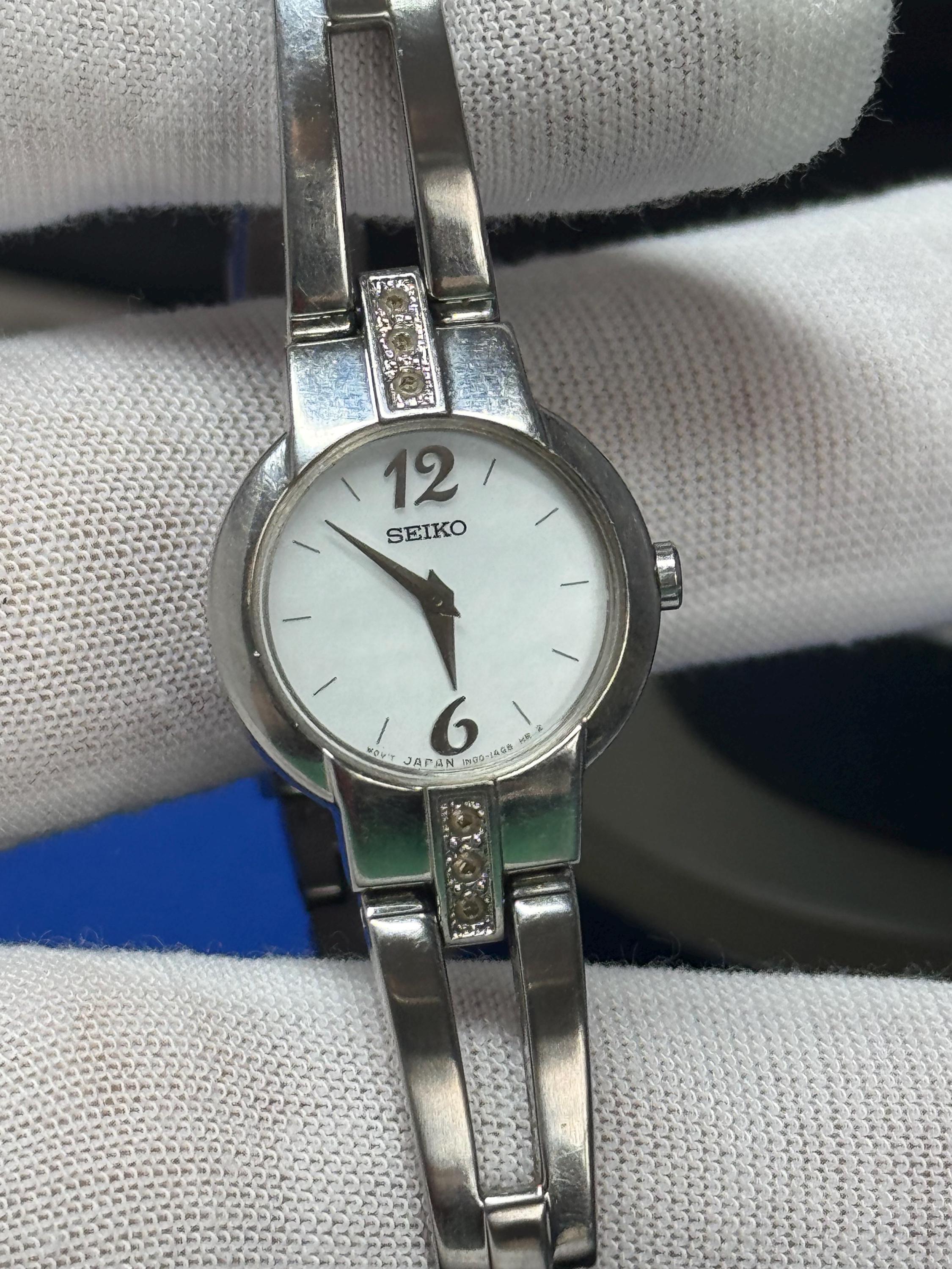 Vintage Ladies Seiko Quartz Watch – 1N00-0SJO | Diamond 