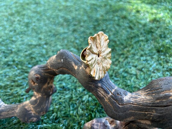 Bold Botanical Statement Ring – Cast Copper with … - image 5
