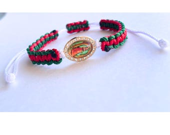 Virgen de Guadalupe, handmade, tri color, Adjustable, gift religious