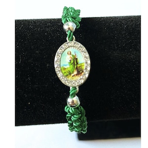 San Judas Bracelet, handmade, religious gift, Adjustable, Custom Color of thread