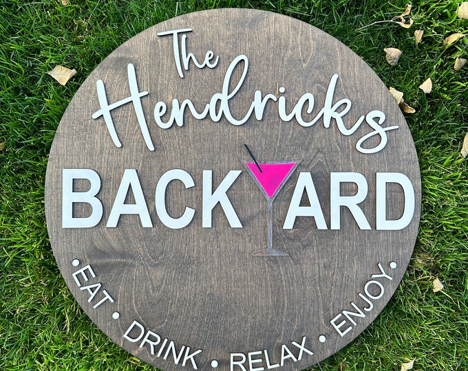 18” Personalized Family Backyard Sign