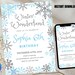 Snowflakes Birthday Invitation Girl Editable Template, Winter ...