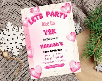 2000s Party Invite, 2000s Invitation Template, Editable Y2k Birthday Invite, Retro Y2k Invitation, 2000s Party Theme, Y2k Birthday Theme