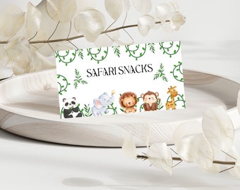 6 Etiquetas Personalizables De Safari O Selva Para Comida O Nombres De Mesa – Cush-n-Craft