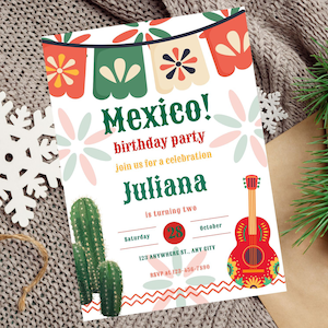 Editable Mexico Birthday Invitation Template, Mexican Birthday Invitation, Fiesta Invitation, Mexican Fiesta Theme, Birthday Party Invite