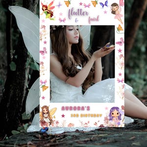 Editable Fairy Photo Booth Frame Template, Photo Prop Frame Printable Template, Birthday Selfie Frame, Magical Fairy Birthday Photo Decor