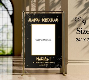 Set De 30 Accessoires Photobooth Anniversaire - Design Noir Et Or, Paillettes, Avec Bâtonnets