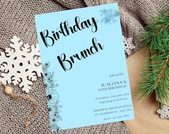Brunch verjaardagsuitnodiging, verjaardagsbrunch uitnodigen afdrukbare, verjaardagsbrunch uitnodigen bewerkbare sjabloon, Evite telefoontekst, digitale uitnodiging
