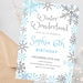Snowflakes Birthday Invitation Girl Editable Template, Winter ...