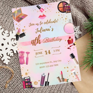 Spa Party Birthday Invitation Template Printable Pamper Party Invite Editable spa party invitation