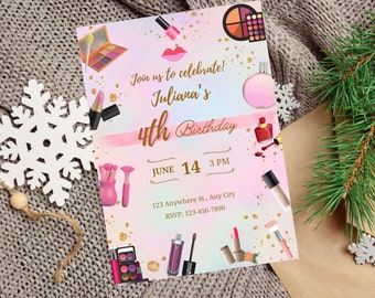 Spa Party Birthday Invitation Template Printable Pamper Party Invite Editable spa party invitation