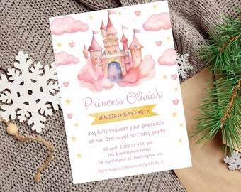 Princess Castle Birthday Invitation Magical Day Printable Invitation Editable Invitation Template Instant Download