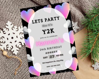 2000s Party Invite, 2000s Invitation Template, Editable Y2k Birthday Invite, Retro Y2k Invitation, 2000s Party Theme, Y2k Birthday Theme