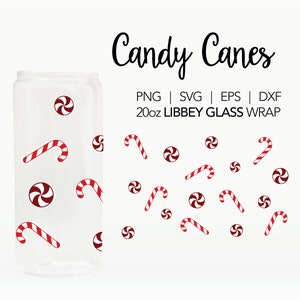 Candy Cane Peppermint Candy svg, Beer Can Glass Wrap dxf, Tumbler png,  20oz Sublimation Design, Libbey Glass, Instant Digital Download