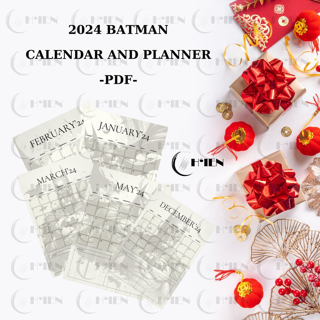 Batman 2024 Planner PDF Planner Printable Calendar 2024 Etsy