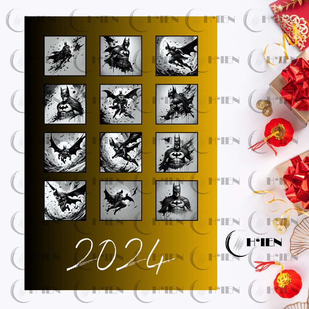 Batman 2024 Calendar PDF Calendar Printable Calendar 2024 Etsy Australia