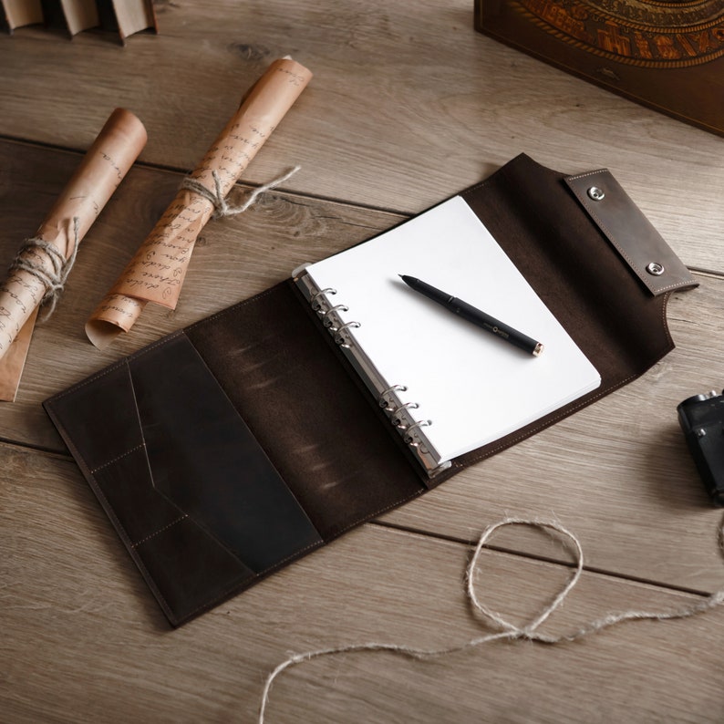 Leather Notebook Cover Leather Planner Cover Leather Binder Etsy