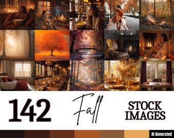 142 Fall Aesthetic Stock Images | PLR MRR Faceless Marketing | Perfect for Social Media, Instagram Branding, Blogs, Digital Products, Autumn