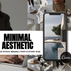 210 immagini stock estetiche minime / PLR MRR Faceless Marketing / Social Media, Instagram Branding, Prodotti digitali, Marketing digitale