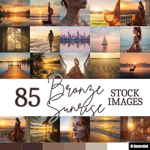 85 Bronze Sunrise Stock Images: PLR MRR, Social Media Branding