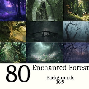 80 Sfondi desktop Foresta incantata Sfondi desktop Magia e fantasy Immagini stock / PLR MRR Junk Journal Hobby Sfondi digitali
