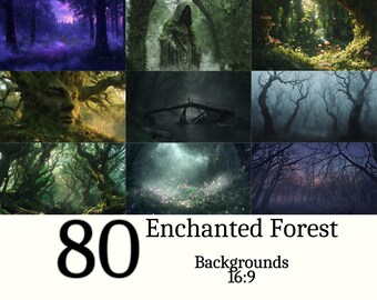 80 Enchanted Forest Desktop Wallpaper Desktop Backgrounds Magic & Fantasy Stock Images | PLR MRR Junk Journal Hobby Digital Backdrops