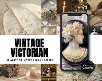 50 Vintage Victorian Stock Images: PLR MRR, Faceless Marketing