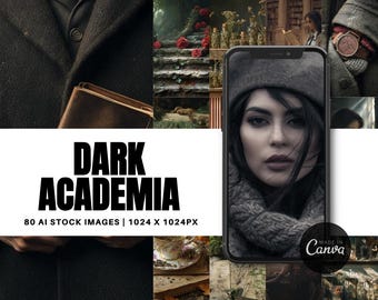 80 Dark Academia Stock Images | PLR MRR Faceless Market Perfect for Blogging, Journaling, Social Media, Digital Products, Junk Journal