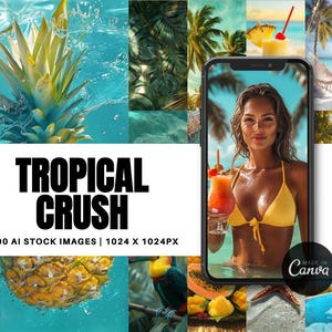 200 Tropical Paradise Stock Images | PLR MRR Faceless Marketing Perfect  Social Media, Instagram Branding, Blogs, Digital Products Teal Blue
