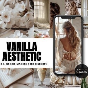 170+ Vanilla Vibe Premium Stock Images | PLR MRR Faceless Marketing | Perfect for Social Media, Instagram Branding, Blogs, Digital Products