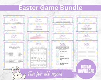 Easter Party Games, Printables Easter Activities for Kids Adult Party Games Instant download Easter Scavenger Hunt, Easter Trivia