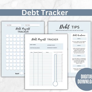 Debt Tracker printable, debt payoff tracker, visual debt tracker, debt payoff log, debt snowball tracker, debt tips, budget planner, payment