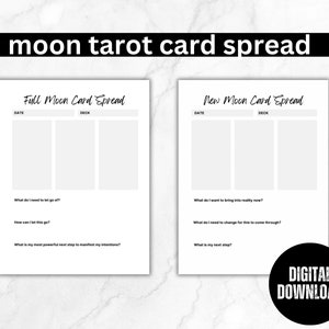 Mond Tarot Karte, Tarot zum ausdrucken, Mond Manifestation, Neumond Ritual, Vollmond Ritual, Visions Board