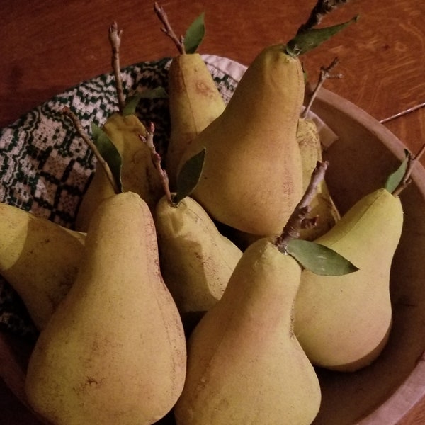 Handmade pears. Hand painted. Original design. Primitive Country