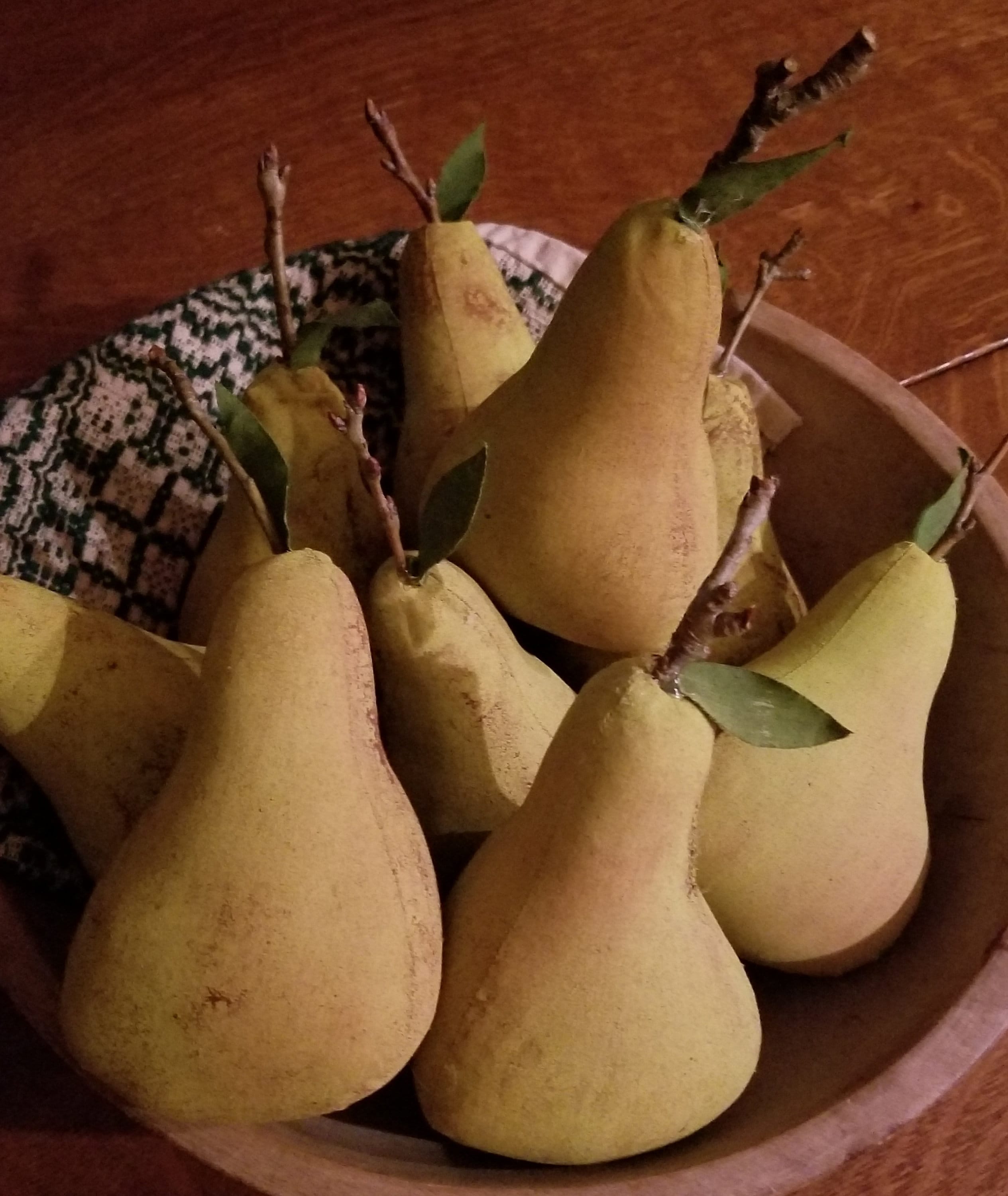 Handmade pears. Hand painted. Original design. Primitive Country