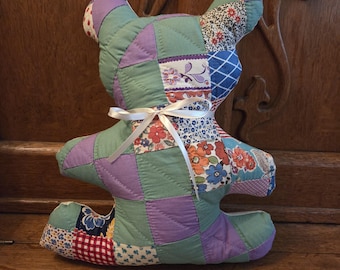 New Finished Bear made by me from a vintage quilt
