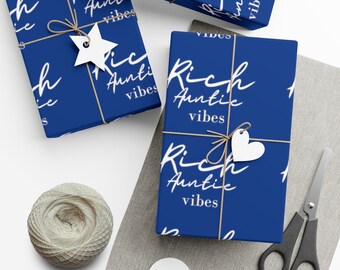 Rich Auntie Vibes Gift Wrap Papers blue