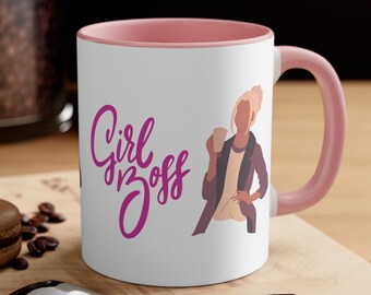 Girl Boss Coffee Mug, Two-Tone Ceramic Mug, Gift for Her