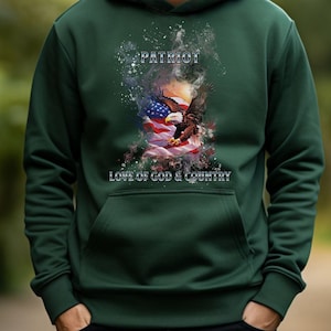 American Flag Eagle Hoodie, Patriotic USA Sweatshirt