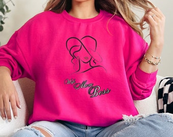 Women Mom Boss-sweater, ethische Amerikaanse katoenmix