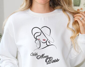 Women Mom Boss-sweater, ethische katoenmix