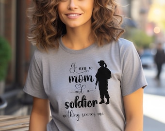 Camiseta "Mãe e Soldado", Presente para Mãe de Militar