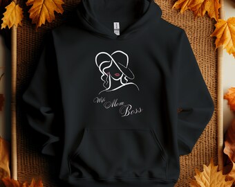Mom Wife Boss Hoodie, Heavy Blend Cotton-Poly Fleece